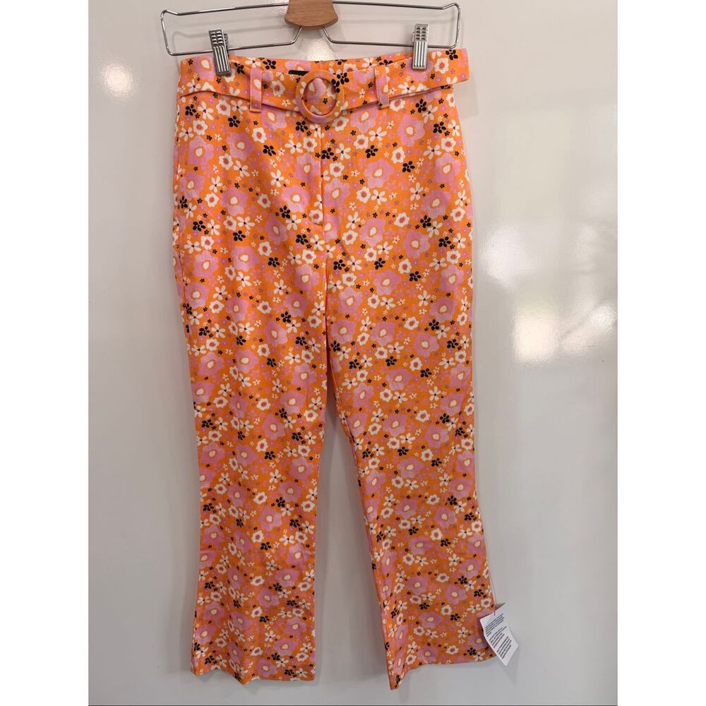 ASOS Design NWT Retro Floral Belted Trouser US 4